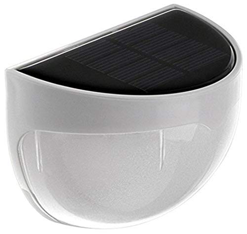 6LED solaire lampe murale semi-circulaire jardin solaire lumière solaire escalier (Color : WHITE)