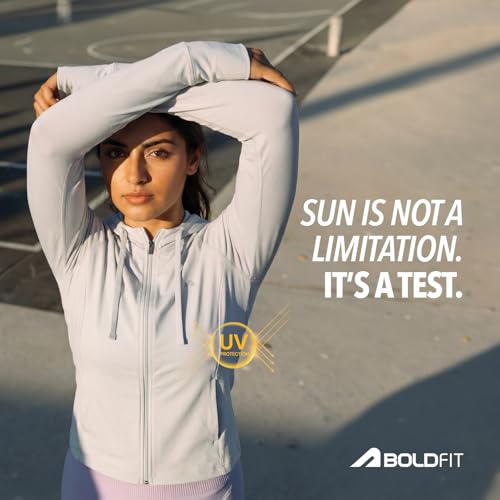 Image of Boldfit Sunscreen Jacket For Women UPF 50+ UV Protection Jacket For Woman For Sun Protection Jackets Stylish Full Sleeve All Weather Wear Jackets