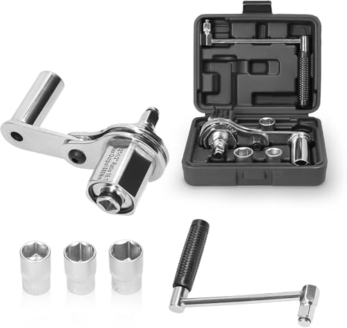 Angchun Torque Multiplier Wrench Set - 1:16 Torsional Torque Wrench Lug Nut Remover Tool Set Labor Saving Torque Multiplier 1/2 Drive with 17mm/19mm/21mm Sockets for Loosening Car Tire Lug Nuts