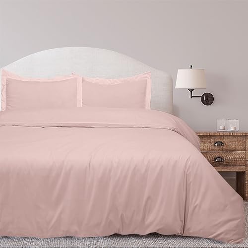 Image of ROYALE LINENS Pink Duvet Cover King Size - 3 Piece Bedding Comforter Covers - Zipper Closure - 1 King Duvet Cover 104x90 inches and 2 Pillow Shams - No Comforter Included