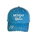 Birthday Babe Distressed Trucker Hat - Embroidered Baseball Hat (Aqua)