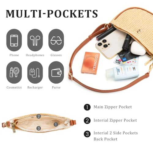 Image of Shoulder Bag for Women Handbags with Adjustable Strap Underarm Purse Mini Clutch Purses Trendy Crescent Bags 1L