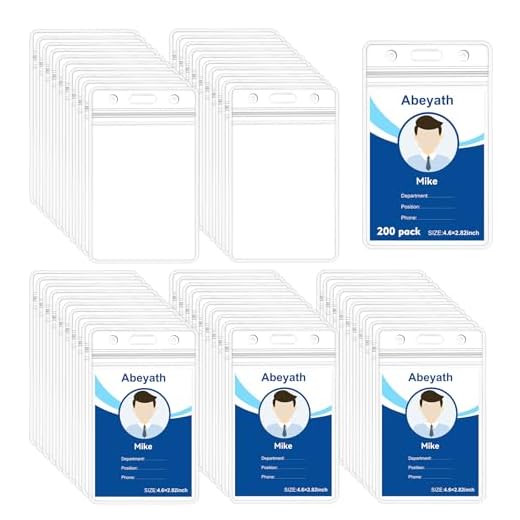 Abeyath 200 Pack Vertical ID Badge Holders
