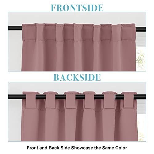 Image of RYB HOME Small Window Curtains - Blackout Insualting Privacy Curtains for Kids Bedroom Kitchen Bathroom Basement Cafe Cabinet Tiers Drapes, 34 Width x 30 Length, 2 Panels, Wild Rose