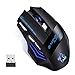 Kabellose Gaming Maus, iAmotus 2.4G Wireless Wiederaufladbar Mäuse mit 4 Einstellbare DPI RGB Beleuchtete Schnurlos Gamer Mouse Ergonomic Design Optische für Mac/ PC/ Notebook/ Computer (Schwarz