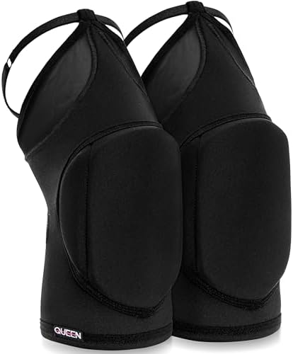 Queen Wear – Black Fire – Pole Dance Knee Pads – Perfect Woman Protection for Ballet Modern Dance and Indoor Sports… (M)