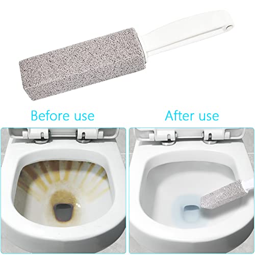 Pumice Stone For Toilet Bowl Cleaning With Handle,Scouring Stick Cleans Away Limescale Stain,Hard Water Rings, Calcium Buildup,Iron And Rust - Remover For Tile/Bath/Kitchen/Household - 4 Pcs #TOP4