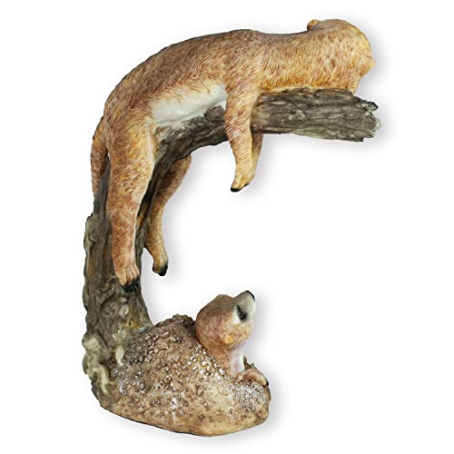 colourliving Erdmännchen Figur chillend und grabend Erdmännchen Gartenfigur Frettchen Deko Erdmännchen Gartendeko (chillend)
