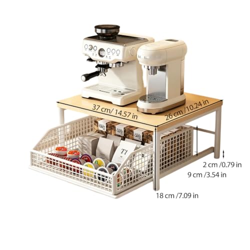 Sakerplus Coffee Pod Holder with Drawers (White)