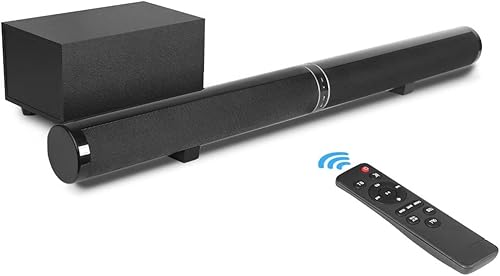 GENIGW - Barra de sonido para altavoz con subwoofer de 4 pulgadas, caja de música para cine en casa, soporte AUX óptico RCA barra de sonido TV