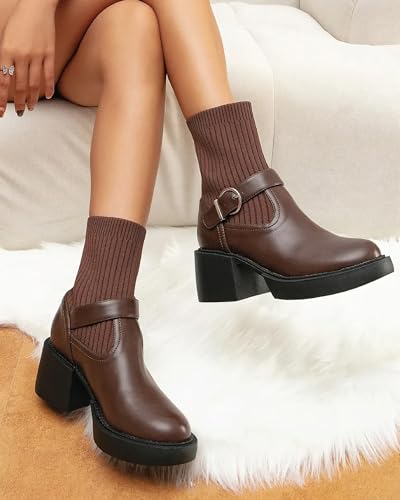 30% Off NEWBELLA Women's Stretch Knit Ankle Boots - Image 3