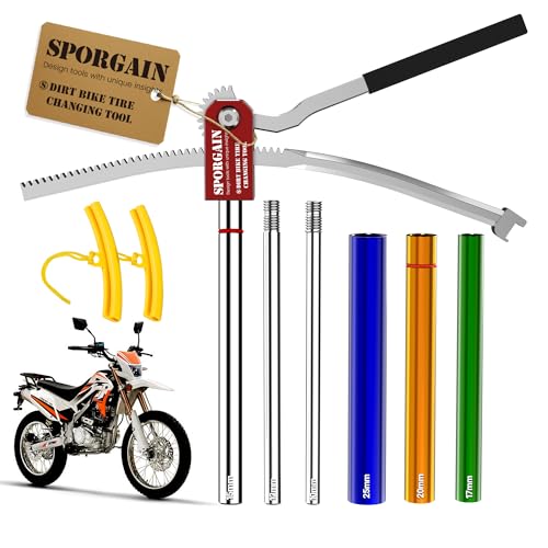 SporGain Dirt Bike Tire Changing Kit No-Pinch Tire Tools Fits Motocross Enduro and Dirt Bikes Compatible with 16-21 Wheels 10-25mm Axles