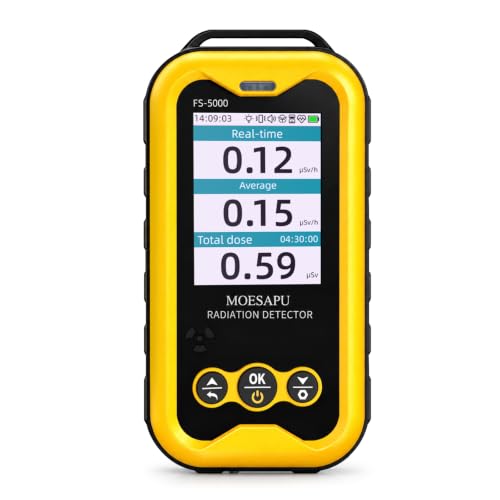 MOESAPU Geiger Counter Nuclear Radiation Detector, Rechargeable Handheld Dosimeter, FS5000