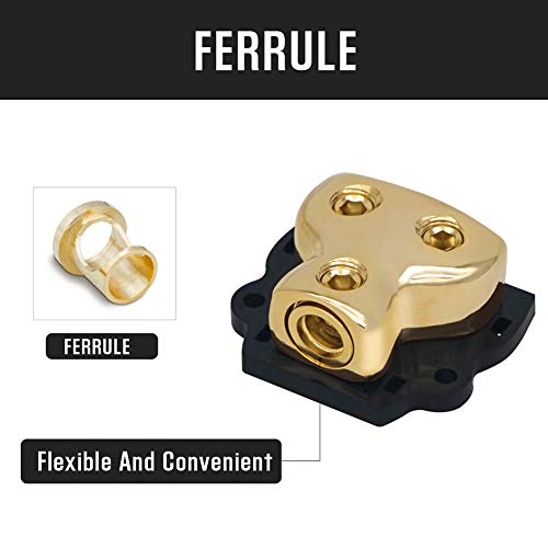 Leigesaudio 0/2/4 Gauge In 0/2/4 Gauge Out Copper Amp Power Distribution Block For Car Audio Splitter (2Way) #TOP3
