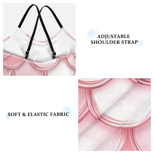 Bolaz Girls Swimsuits One-Piece Bathing Suits Multicolor Kids Sport Summer Beach Swimwear for 3-10 Years Old-Pink Scale Pattern3