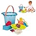 B. Toys – Shore Thing – Large Beach Playset – Large Bucket Set (Sea Blue) with 11 Funky Sand Toys for Kids – Phthalates and BPA Free – 18 m+