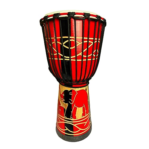 TAOSKNE Djembe Drum,Bongo Congo,African Drum,10 inch professional hand drum - Not Made In China (Red...