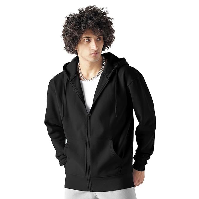 drobe Cotton Winter Jacket Solid Full Sleeves Zip Up with Pocket Stylish Hooded Neck Zipper for Unisex-picture-45