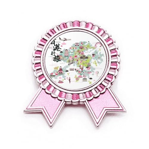 Broche Hong Kong rose en métal taille M le cadeau idéal pour passionnés d'Asie
