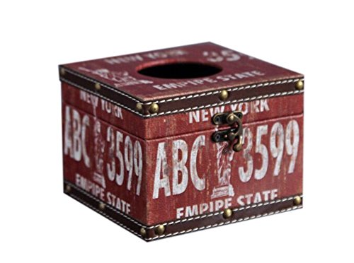 Betwoo Vintage Tissue Box Cover/Holder Case for Kitchen/Bedroom/Living Room (Anchor Circular)