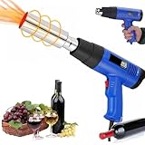 Weinkapsel-Schrumpfpistole, 1800 W einstellbare Temperatur, PVC-Schrumpfmaschine, funktioniert von 60 ℃ bis 600 ℃, ideal für die Heim- und Weinproduktion