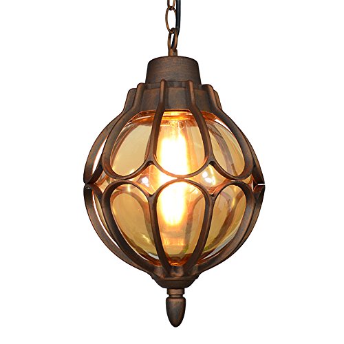 Luminaires extérieurs antirouille pour couloir et allée plafonnier suspendu en verre E27