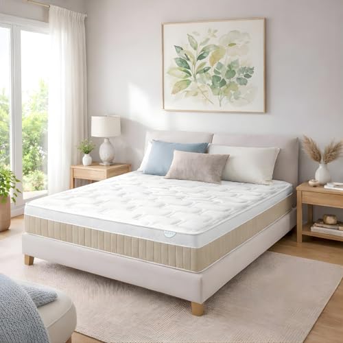 RELAX Colchones 135x190 | Colchón Muelles Ensacados 135x190 con Viscogel | Firmeza Media - Alta | Altura 25cm | Transpirable y Viscoelástico con Memoria | Fabricado en España | ELARA Advance 135_x190_