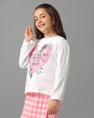 Image of Under Fourteen Only Girls Cotton Tops Collection - Round Neck, Crop Top, Full & Half Sleeve, Drop Shoulder, Ruffle Sleeve, Graphic Printed, Embroidered & Slub Knit Styles