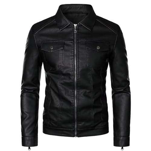 Leather Jacket Mens Motorcycle Biker Jackets