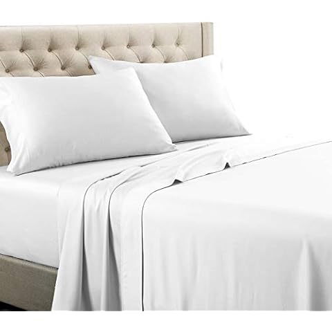 Royal Tradition Solid 600 Thread Count, 100-Percent Cotton Split King Sheets for Adjustable Beds Set (White) Breathable, Deep Pocket, 5 Piece Sheet Set Cover
