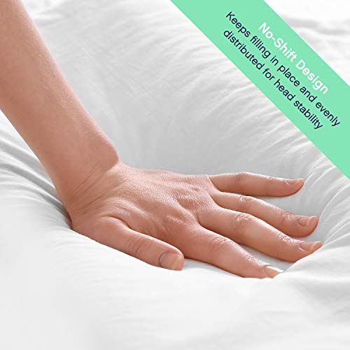 Celeep Bed Pillows (2 Pack) - Pillow Set Queen Size - Hotel Quality Sleeping Pillows for Side, Stomach and Back Sleepers - Microfiber Filling - Soft and Supportive (Queen)