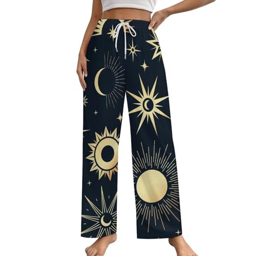 Bas de pyjama femme étoiles lune soleil pour des soirées cocooning confortables