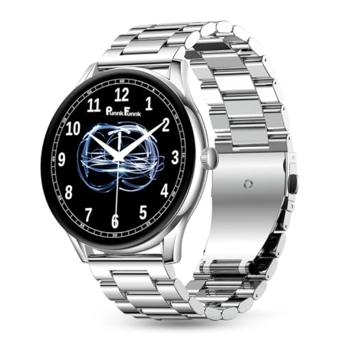 Image of PunnkFunnk Glavito Round Dial Smartwatch 1.49 inch AMOLED Display, Bluetooth Calling, Functional Crown Control, 100+ Sports Modes, IP67, Health Tracking, 100+ Watch Faces for Men & Women (Metal Silver)