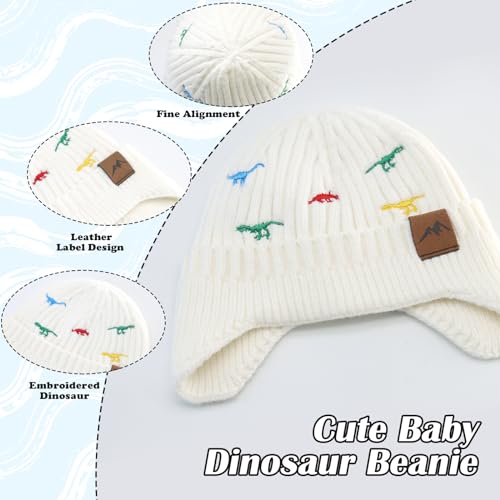 Image of POXIMI Baby Boy Winter Hat Toddler Warm Beanie Girl Knit Hats with Earflap Kid Cute Earmuffs