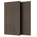 Silence Akustikpaneele, 2 Stück, 60 x 120 x 1,8 cm, Akustikplatten, dunkle Walnuss-Eiche und Schwarz