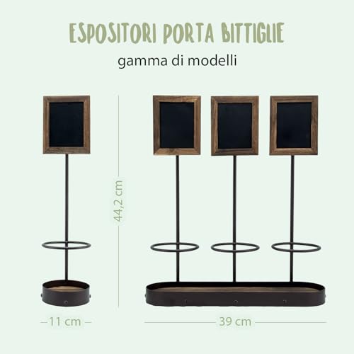 Porta Bottiglie 3 Posti con lavagnette - 3