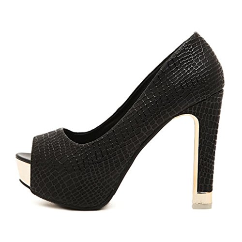 MFairy Woman's High Heel Peep Toe Pumps Fashion Heeled Party Shoes2