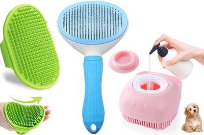 PetJoy Dog Grooming Kit | Pet Grooming Combo Set with Slicker Brush & Grooming Tools | Dog & Cat Brush Kit | All-in-One Grooming Essentials for Pets | Suitable for All Breeds & Coats