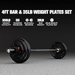 RitFit Barbell Weight Set - 4/6FT Olympic Barbell with Weight Plates (55-275LB Total) - Weightlifting Equipment for Squats, Curls, Deadlifts, Presses, Hip Thrusts - Image 2