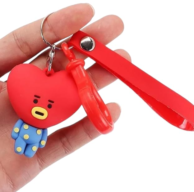 FUNFOB Tata BT21 Keychain with Hook & Strap For BTS fans Key Chains Multicolour (Tata With Hook)