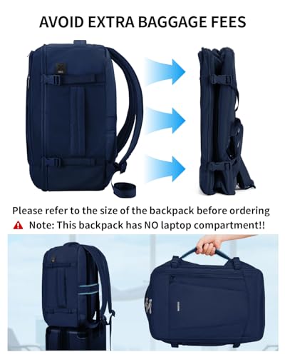 Image of ECOHUB 17'' Travel Backpack, Personal Item Backpack with 13 Pockets, Flight Approved Carry on Backpack with USB Port & Luggage Sleeve, Travel bag for Men & Women, Water Resistant Backpack, Blue | 16.7 inchx10 inchx8 inch Small Backpack with 13 Pockets Water Resistant Carry on Backpack with USB Port Luggage Sleeve for Women Men