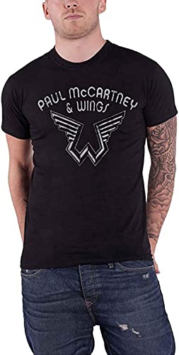 OYMJWYTU Paul McCartney T Shirt Wings Vintage Distressed Band Logo Mens - Les Beatles, Paul McCartney, John Lennon, RIngo Starr, George Harrison OYMJWYTU Paul McCartney T Shirt Wings Vintage Distressed Band Logo Mens