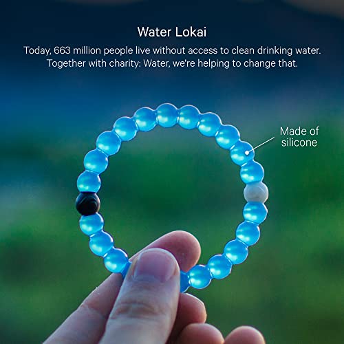 Lokai Silicone Beaded Bracelet For Clean Water Cause Charity - Medium, 6.5 Inch Circumference - Jewelry Fashion Bracelet Slides-On For Comfortable Fit For Men, Women & Kids #TOP1