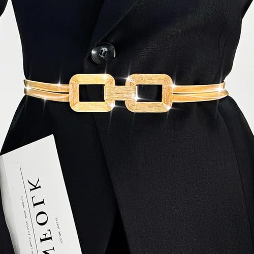 Nicute Gold Stretch Waist Belt Metal Dress Belts Fashion Waist Cinch Accessories for Women4