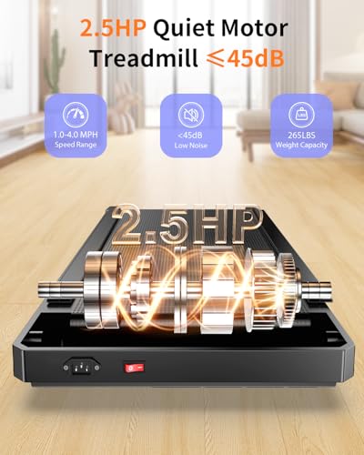 HCOIW Walking Treadmill Pad with Incline - Portable Under Desk Treadmill, Walking Mat Pad with Handle Bar, 2.5HP Low Noise, 2 in 1 Treadmills for Home Office, Remote Control with LED Screen 270LBS