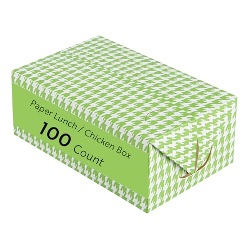 Restaurantware Disposable Take Out Box 100 Count 47 Ounce Greaseproof Lunch Box Recyclable Meal Container Durable Paper Spill-Resistant Food Box Rectangular Green by Restaurantware - Used condition - US$28.33