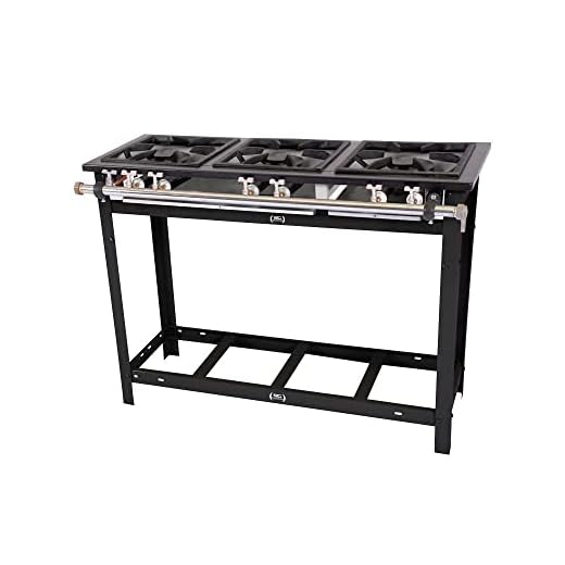 Fogão Industrial Extra Gás Baixa Pressão 3 Bocas Duplas com Pé e Espera para Forno E3d3pe - Venâncio