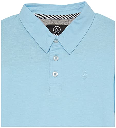 Volcom Camisa polo de manga curta Wowzer (tamanhos para meninos grandes e meninos), Azul ártico, M