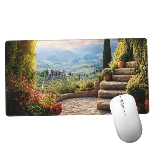 Verde Alfombrilla Ratón 1400x600x3mm Alfombrilla Raton XXL con Base de Goma Antideslizante, Accesorios Gaming Paisaje, Ordenador Gamer Regalos, Mouse Pad Gaming Mejora La Precisión Y La Velocida Y374