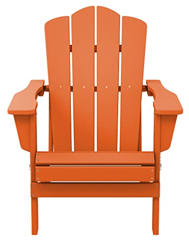 Kingyes Folding Adirondack Chair, Hdpe All-Weather Folding Adirondack Chair, Orange #TOP7
